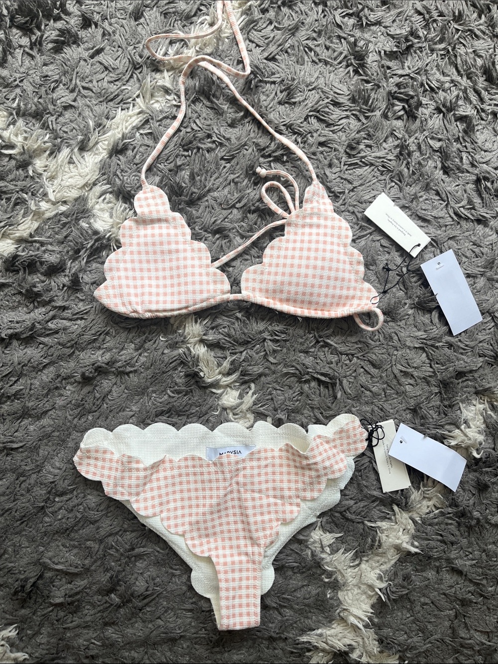 Marysia swim bikini set. Midi lemon. Pink. Cream. Size xs. New with tags.